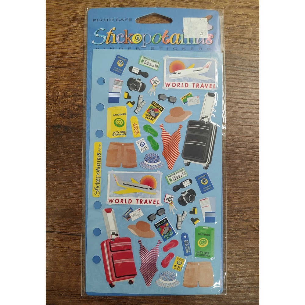 NOS Stickopotamus Sticker Sheet Travel Stickers Vacation Scrapbooking Trip